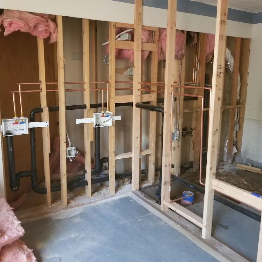 Copper pipe rough-in and plumbing installation in East Bay